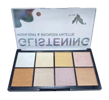 ✨ GlisTening Highlighter & Bronzer Palette – لوحة إضاءة وبرونزر متعددة الألوان