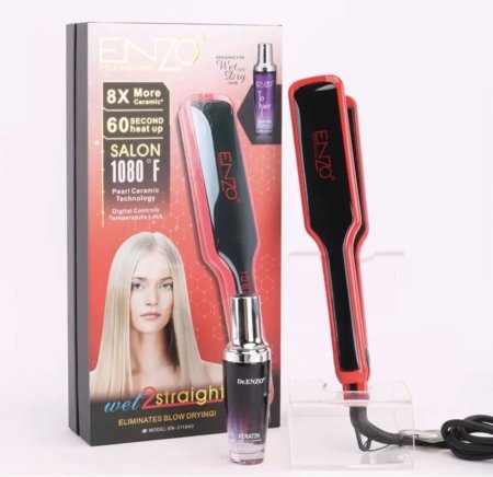 مكواة إنزو الاحترافية للشعر Wet 2 Straight – ENZO Professional