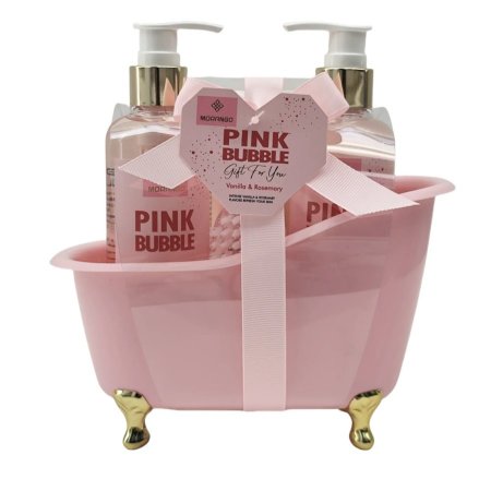 طقم هدايا استحمام Pink Bubble – Vanilla & Rosemary