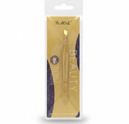 ملقط حواجب ذهبي مائل — BQOL Beauty Tweezer