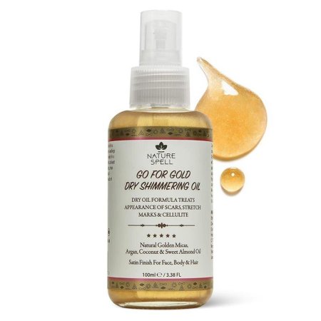 زيت اللمعان الذهبي الجاف Nature Spell Go For Gold Dry Shimmering Oil