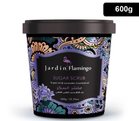مقشر السكر بزيت الأركان وزيت اللافندر Jardin Flamingo Sugar Scrub Argan Oil & Lavender Essential Oil