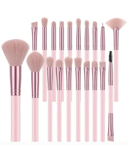 : Pink Makeup Brushes Set طقم فرش مكياج وردي